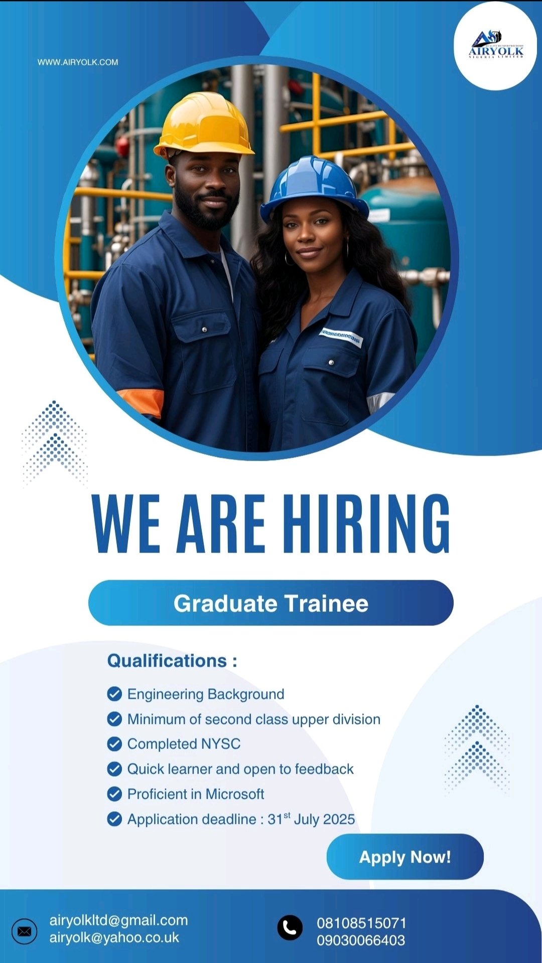 Now Recruiting: Airyolk Nigeria Graduate Trainee Program
